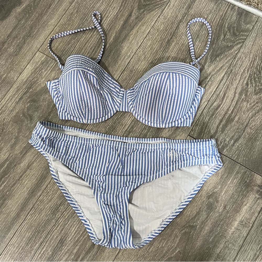 J Crew seersucker bikini